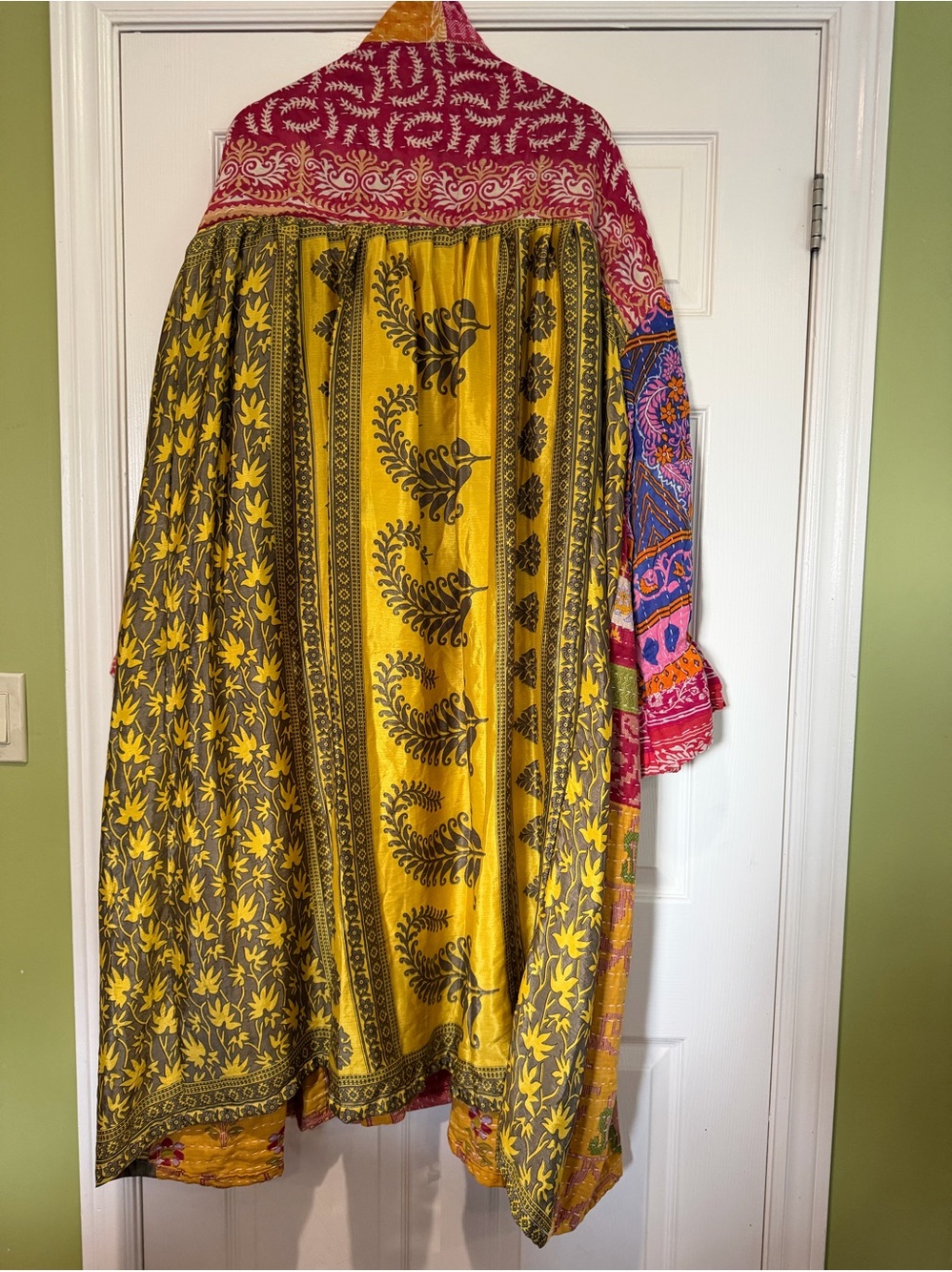 Vintage Kantha Quilt Kimono Jacket | Handcrafted Patchwork Duster - Picture 5 of 5